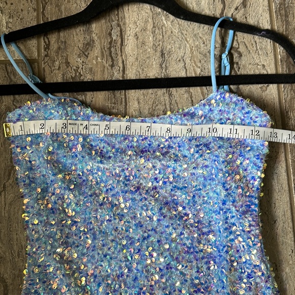 Velvi XS Juliette Mini Diamond Blue Dress Gala Homecoming Prom Wedding Event NWT - Picture 8 of 9